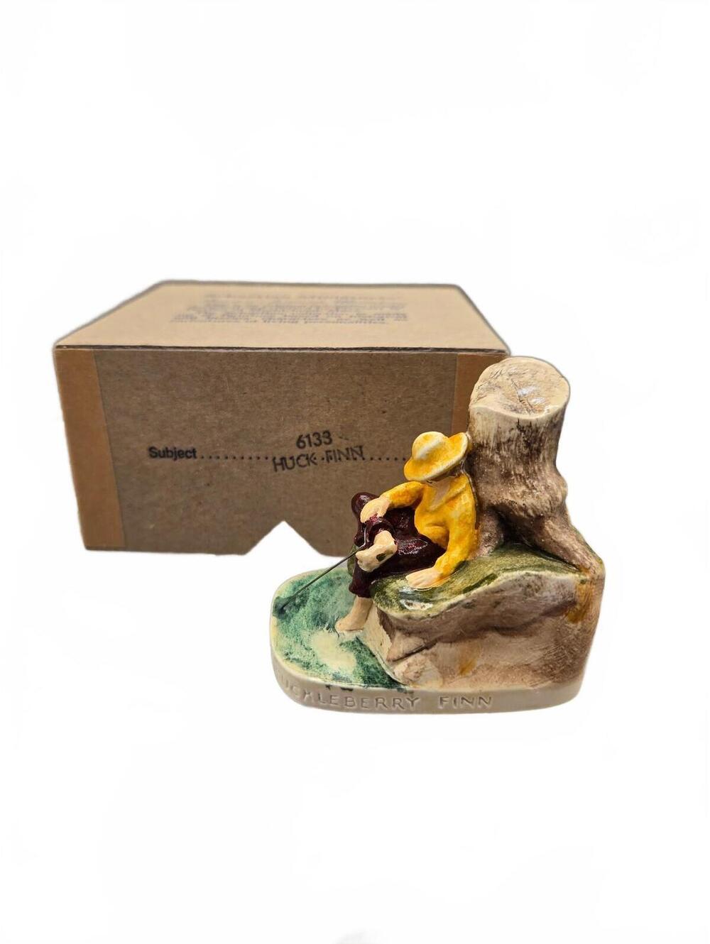 Sebastian Miniatures Huck Finn Fishing Figurine – Hand-Painted with Box